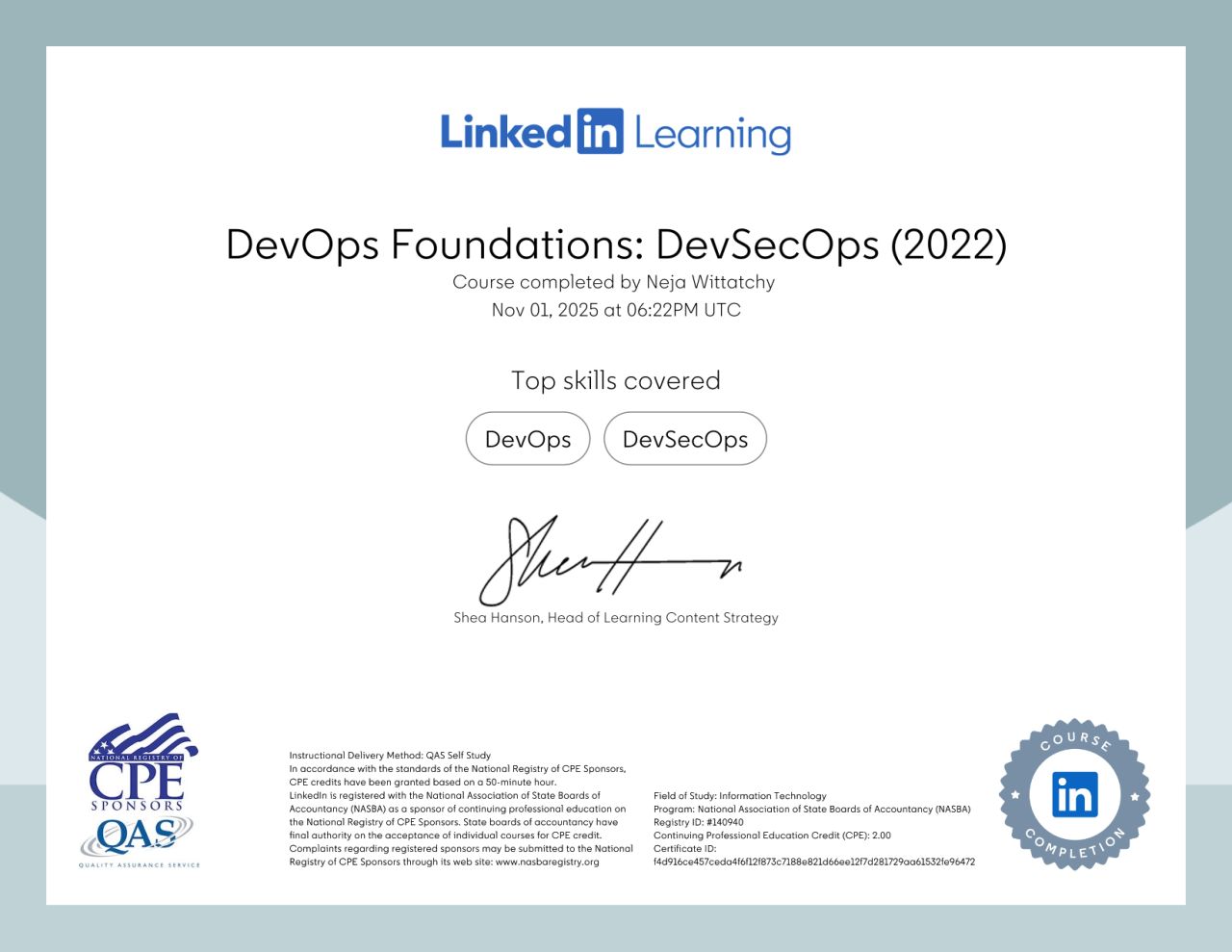 DevOps Foundations Certificate