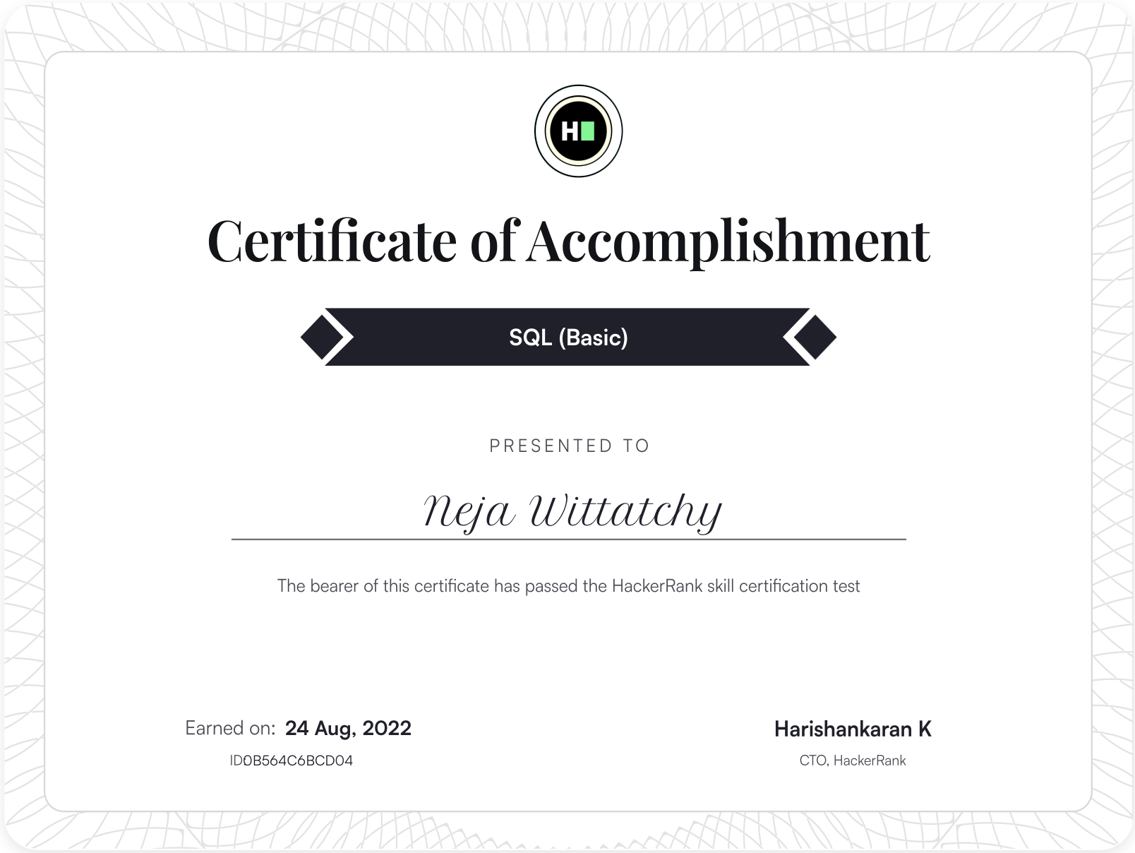 SQL Basic Certificate