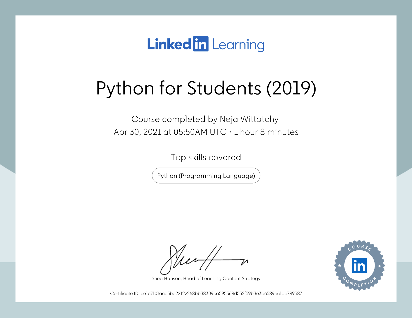 Python Certificate